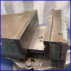 Industrial Grade Vintage 5 Machinist Bench Vise Swivel Base 3.5 Throat 36 Lbs