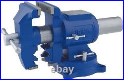 Irwin 5 in. Cast Iron Multi-Purpose Bench Vise 360 deg Swivel Base