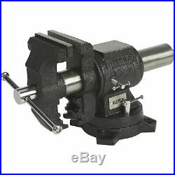 Klutch Multi-Purpose Bench Vise with Swivel Base- 1in Jaw Width 5in Jaw Capacity
