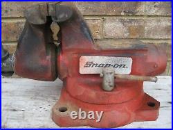 Large Wilton / Snap-on Tools Model 1750 Bullet Bench Vise 5 Jaws With Swivel Base