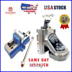Lathe Vertical Milling Slide Swivel Base 4 X 5 With Self Centering Vice2 USA