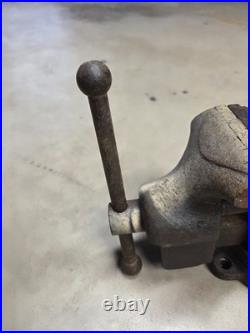 Little Giant 25 Bench Vise 3 1/2 In Jaws 16 Lbs With Anvil Swivel Base Vintage