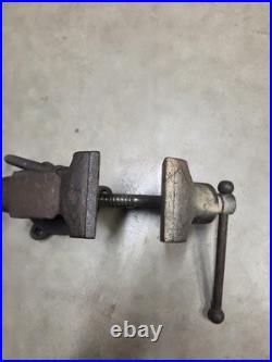 Little Giant 25 Bench Vise 3 1/2 In Jaws 16 Lbs With Anvil Swivel Base Vintage