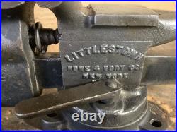 Littlestown Hardware & Foundry #112 Antique Swivel Base Bench Vise USA Early Era