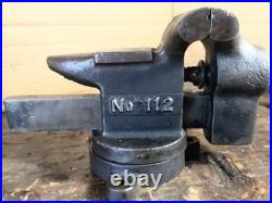 Littlestown Hardware & Foundry #112 Antique Swivel Base Bench Vise USA Early Era