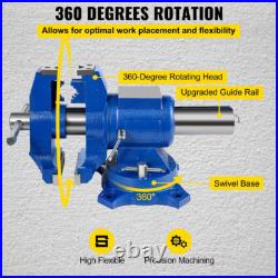 Multipurpose Vise Bench Vise 6-Inch Heavy Duty with 360° Swivel Base and Head
