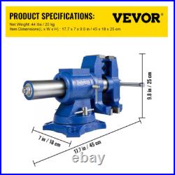 Multipurpose Vise Bench Vise 6-Inch Heavy Duty with 360° Swivel Base and Head
