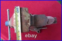 NICE! Vintage COLUMBIAN D45 Swivel Base Bench Vise With5 Jaws, WithAnvil, Horn. USA