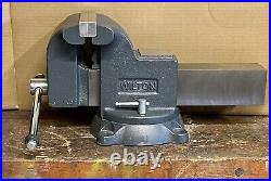 NOS Wilton Cast Iron Bench Shop Vise 8 Jaw Swivel Base