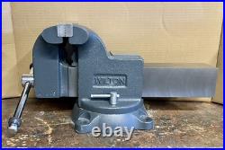NOS Wilton Cast Iron Bench Shop Vise 8 Jaw Swivel Base