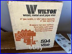 New WILTON VISE 4'' Jaw 1/2 -2 Pipe 8 Sq Surface SWIVEL BASE #594