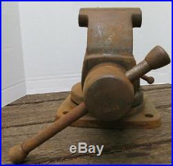 Old Vintage Craftsman 5196 Swivel Base Bench Vise 4 Jaws, Rare Collectible Vise