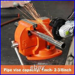 PONY 5-inch Heavy-Duty Bench Vise Utility Combination Pipe Vise 360° Swivel Base