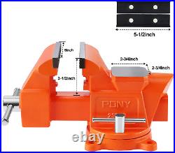 PONY Bench Vise, 5 Heavy-Duty Utility Combination Pipe Home Vise, Swivel Base B