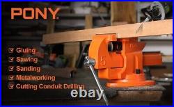 PONY Bench Vise 5 Heavy-Duty Utility Quick Release with 360 degree Swivel Base