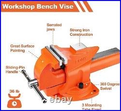 PONY Bench Vise 5 Heavy-Duty Utility Quick Release with 360 degree Swivel Base