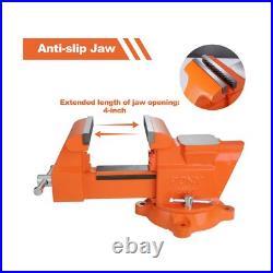 PONY Heavy Duty Bench Vise, 5-inch Jaw Width 4-inch Opening, Swivel. Fast Ship