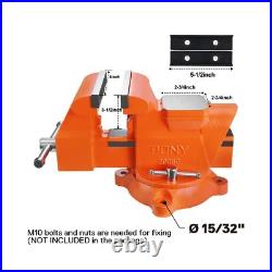 PONY Heavy Duty Bench Vise, 5-inch Jaw Width 4-inch Opening, Swivel. Fast Ship