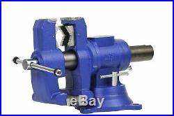 Pipe/Bench Vise Swivel Base/Head Multi-Jaw Rotating Combination Heavy Duty