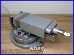 Precision 2-Axis Machine Vise with Swivel Base 4 Jaw Width 4 Opening Capacity