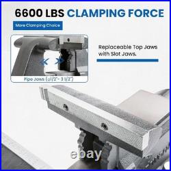 Professional Grade 4.5 Heavy Duty Bench Vise with Smooth Swivel Base