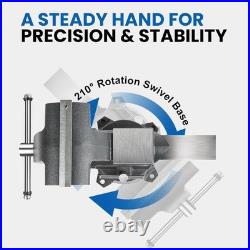 Professional Grade 4.5 Heavy Duty Bench Vise with Smooth Swivel Base