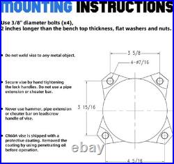 Professional Grade 4.5 Heavy Duty Bench Vise with Smooth Swivel Base
