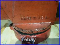 RARE! 5 pipe clamp VINTAGE COLUMBIAN D45-M45 SWIVEL BASE BENCH VISE ANVIL USA