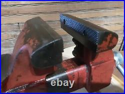 RARE! 5 pipe clamp VINTAGE COLUMBIAN D45-M45 SWIVEL BASE BENCH VISE ANVIL USA