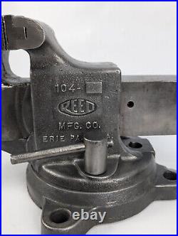REED 104S 4-Bolt Swivel Base 4 Jaw Bench Vice Restored patina vintage usa