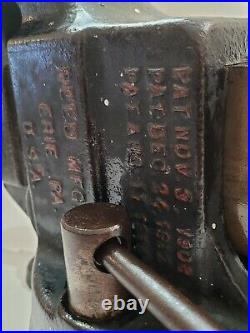 REED Mfg. Co. Bench Vise 4 Jaws Swivel Base MODEL 204 Antique 1914 USA 51 lb