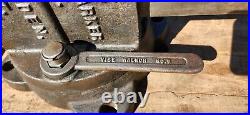 Rare Antique Chas Parker No 994 Swivel Base Anvil Vise With Wrench 4 Jaws, 85lb