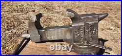 Rare Antique Chas Parker No 994 Swivel Base Anvil Vise With Wrench 4 Jaws, 85lb