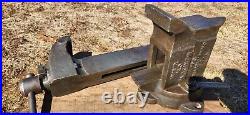 Rare Antique Chas Parker No 994 Swivel Base Anvil Vise With Wrench 4 Jaws, 85lb
