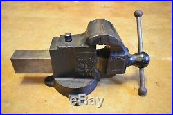 Rare Antique Prentiss No. 19 Vise 3.5'' Jaw 7'' Opening Swivel Base USA