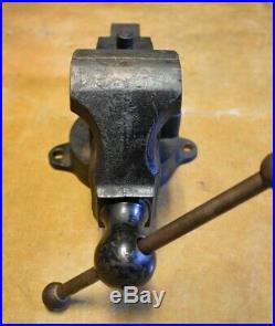 Rare Antique Prentiss No. 19 Vise 3.5'' Jaw 7'' Opening Swivel Base USA