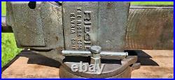 Rare Large Vintage Ridgid No 45FCPN Swivel Base Bench Vise, 4.5 Jaws, L@@K
