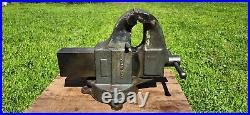 Rare Large Vintage Ridgid No 45FCPN Swivel Base Bench Vise, 4.5 Jaws, L@@K