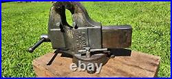 Rare Large Vintage Ridgid No 45FCPN Swivel Base Bench Vise, 4.5 Jaws, L@@K