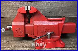 Rare Mac Tools 5-1/2 Bench Vise with Swivel Base & Pipe Jaws Never Used