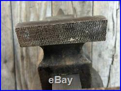 Rare No 21 Parker 3-1/4 Jaw Anvil Vise with Complete Swivel Post Base Pat 1867