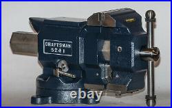 Rare Vintage Craftsman 2-in-1 Swivel jaw & base Bench Vise 3-1/2 JAWS NO. 5241
