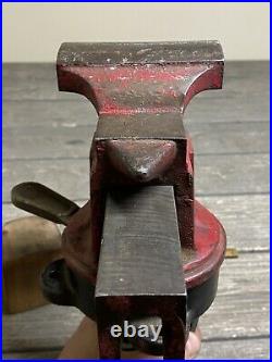 Rare Vintage Luther No. 73-1/2 Bench Clamp Swivel Base Vise All Original 3-3/4