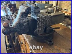Rare Vintage Reed Bench Vise No. 204 1/2 With Swivel Base And 4 1/2 Jaws USA