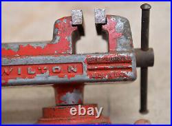 Rare Wilton 1125-9 vise 2 1/4 jaw baby red vise 344-1 swivel base collectible