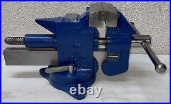 Record Heavy-Duty Vise Model 75 5 1/4 Jaw Width Swivel Base Fibre Grips