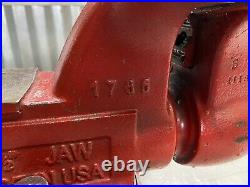 Red Snap-On 6.5 Wide Jaws Mechanics Bench Vise Swivel Base 1765 Wilton USA
