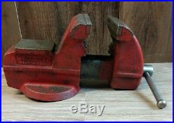 Red Vintage Wilton Vise Anvil No Swivel Base Jaw Width 5 Jaw Opening 5 1/2