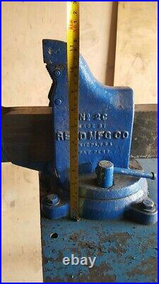 Reed MFG. CO. Erie PA. U. S. A. PAT PEND. Model 2C Bench Vise Swivel Base Pipe Jaw