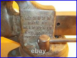 Reed Mfg Co. 203R Bench Machinist Swivel Base Vise 3 Jaws For Restoration